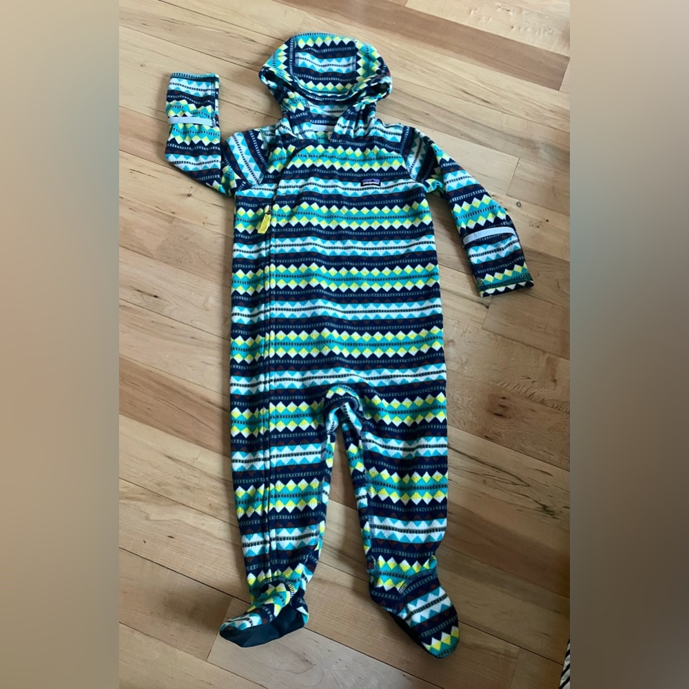 12-18 Month. Patagonia fleece footed pajama with hood